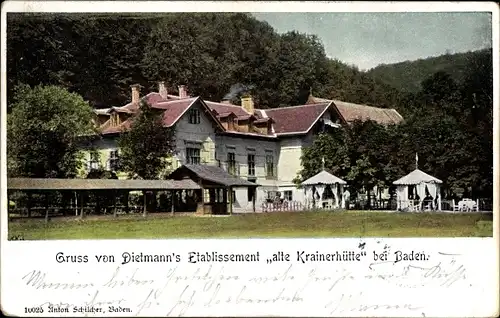 Ak Baden in Niederösterreich, Dietmann's Etablissement alte Krainerhütte 