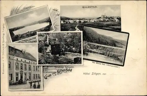 Ak Gillenfeld in der Eifel, Holzmaar, Hotel Zillger, Strohner Schweiz, Der blaue See, Pulvermaar