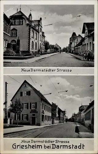 Ak Griesheim in Hessen, Neue Darmstädter Straße, Falken Apotheke, Wohnhäuser