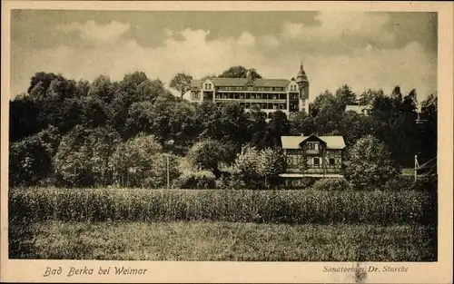 Ak Bad Berka im Weimarer Land Thüringen, Blick zum Sanatorium Dr. Starcke, Wald