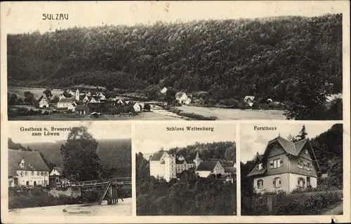 Ak Sulzau Starzach Baden Württemberg, Brauerei zum Löwen, Schloss Weitenburg, Forsthaus