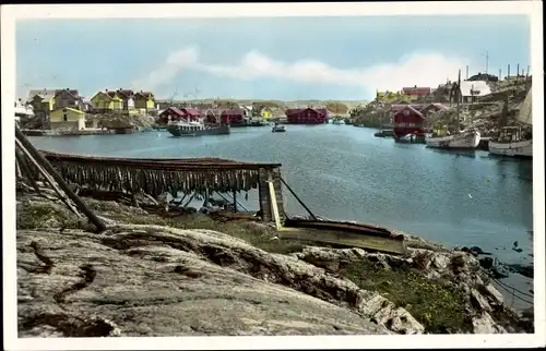 Ak Klädesholmen Schweden, Blick auf den Hafen, Boote