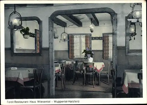 Ak Hatzfeld Barmen Wuppertal, Forstrestaurant Haus Wiesental, Inh. Willi Rubarth, Innenansicht