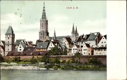 Ak Ulm an der Donau Baden Württemberg, Teilansicht der Stadt, Ulmer Münster