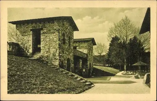 Ak Kastell Saalburg Taunuskamm in Hessen, Porta Decumana, Innenseite