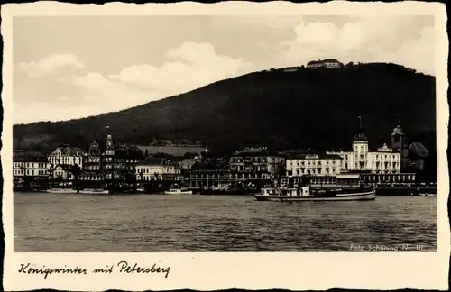 Ak Königswinter im Rhein Sieg Kreis, Blick zur Stadt mit Königsberg