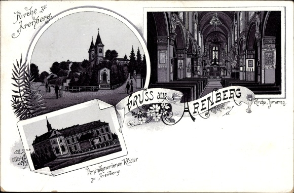 Litho Arenberg Koblenz In Rheinland Pfalz Dominikanerinnen Kloster Innenansicht Der Kirche Nr Oldthing Ansichtskarten Postleitzahl 50