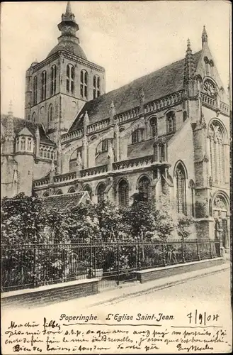 Ak Poperinghe Poperinge Westflandern, L'Eglise Saint Jean, Kirche