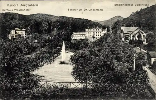 Ak Bad Bergzabern im Kreis Südliche Weinstraße, Kurhaus Westenhöfer, Sanatorium Dr. Lindemann