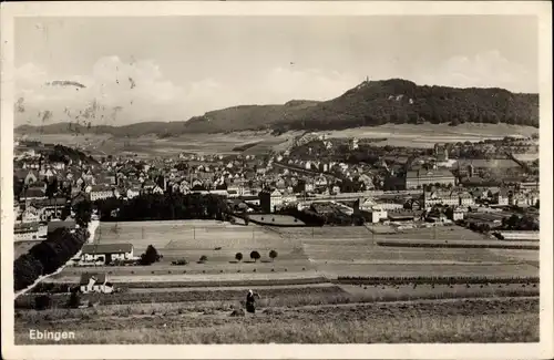 Ak Ebingen Albstadt im Zollernalbkreis, Blick vom Feld auf die Ortschaft