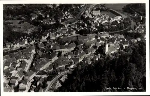 Ak Sulz am Neckar in Baden Württemberg, Fliegeraufnahme, Stadtpanorama