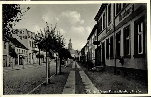 Ak Neustadt Dosse in Brandenburg, Prinz von Homburg Straße, Apotheke