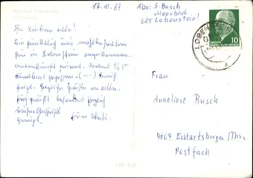 Ak Bad Lobenstein in Thüringen, Durchblick zum Sanatorium