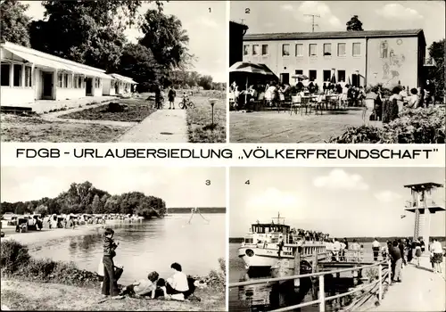 Ak Klink Waren an der Müritz, FDGB Urlaubersiedlung Völkerfreundschaft, Badestrand