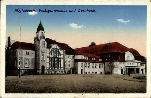 Ak Mönchengladbach in Nordrhein Westfalen, Volksgartenhaus und Turnhalle