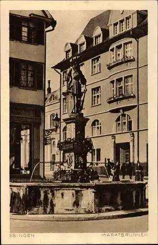 Ak Ebingen Albstadt im Zollernalbkreis, Blick auf den Marktbrunnen