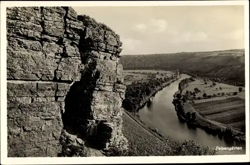 Ak Irndorf in Baden Württemberg, Ansicht der Felsengärten, Fluss