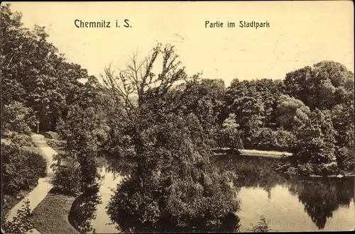 Ak Chemnitz Sachsen, Partie im Stadtpark