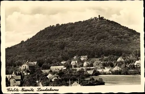 Ak Biesnitz Görlitz in der Lausitz, Blick auf den Ort mit Umgebung und Landeskrone