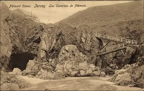 Ak Jersey Kanalinseln, Plémont Caves, les Cavernes de Plémont