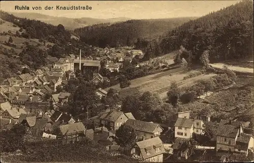 Ak Ruhla in Westthüringen, Blick auf den Ort mit Umgebung von der Knaudtstraße aus