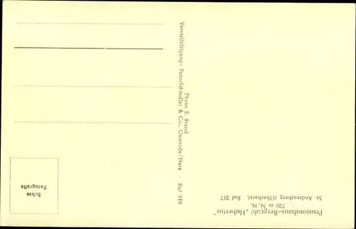 Ak St. Andreasberg Braunlage im Harz, Pensionshaus Bergcafé Hubertus, Aussicht