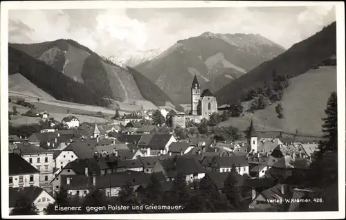 Ak Eisenerz Steiermark, Blick gegen Polster und Griesmauer