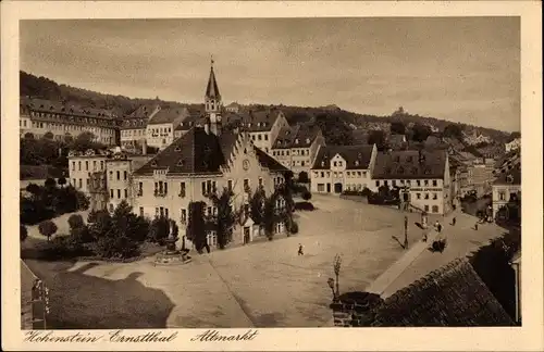 Ak Hohenstein Ernstthal Landkreis Zwickau, Blick auf den Altmarkt