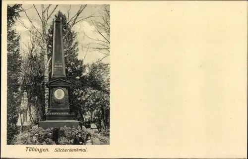 Ak Tübingen am Neckar Baden Württemberg, Am Silcherdenkmal