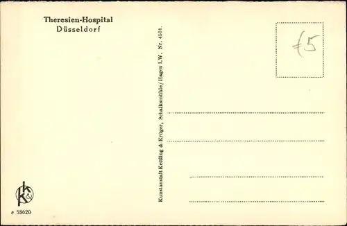 Ak Düsseldorf am Rhein, Theresien Hospital, Verwaltungszimmer