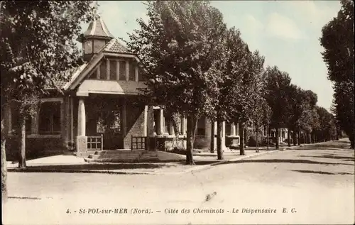 Ak St. Pol sur Mer Nord, Citée des Cheminots, Le Dispensaire