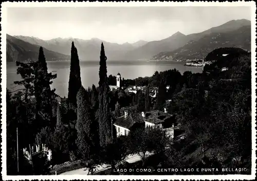 Ak Bellagio Lago di Como Lombardia, Centro Lago e Punta Bellagio, Blick über den See