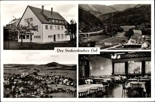 Ak Strümpfelbrunn Waldbrunn im Odenwald, Der Sockenbacher Hof, Bes. Alfred Habel, Panorama vom Ort