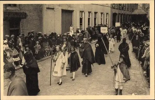 Ak Furnes Westflandern, Procession de Penitence, Prozession