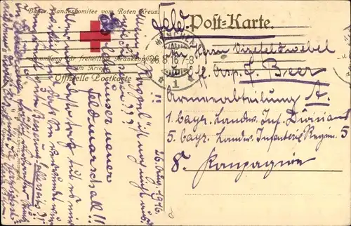 Ak Kronprinz Rupprecht von Bayern, Bayr. Landeskomitee vom Roten Kreuz, Krankenpflege im Kriege