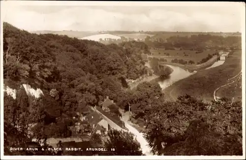 Ak Arundel South East England, River Arun and Black Rabbit, Landschaftsmotiv, Fluss