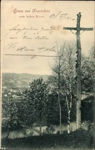 Ak Traunstein in Oberbayern, Panoramablick vom hohen Kreuz
