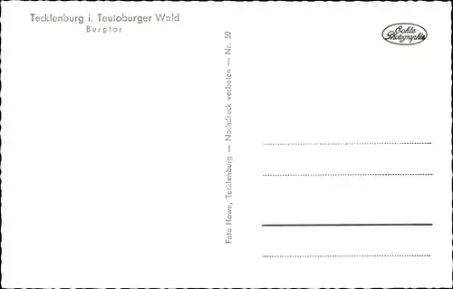 Ak Tecklenburg in Nordrhein Westfalen, Blick durch das Burgtor, Auffahrt