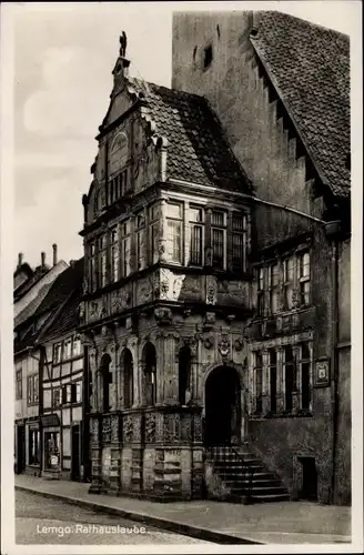 Ak Lemgo in Nordrhein Westfalen, Rathauslaube, Eingang, Fassade