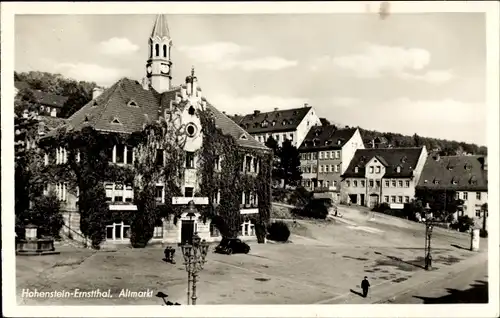 Ak Hohenstein Ernstthal Landkreis Zwickau, Blick auf den Altmarkt