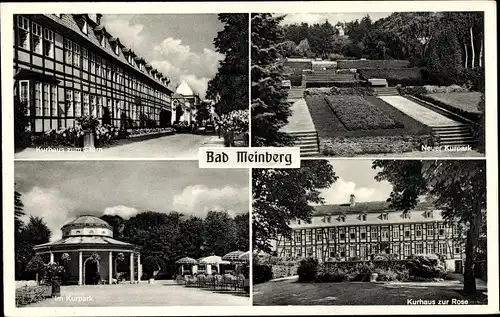 Ak Horn Bad Meinberg im Kreis Lippe, Kurhaus zum Stern, Neuer Kurpark, Pavillon, Kurhaus zur Rose