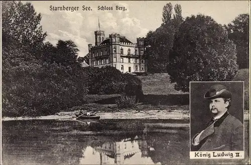 Ak Berg am Starnberger See in Oberbayern, Schloss Berg, König Ludwig II. von Bayern