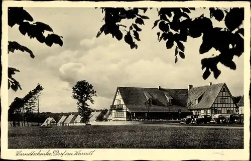 Ak Dorf im Warndt Großrosseln im Saarland, Blick auf die Warndtschenke 