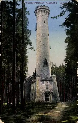 Ak Neustadt bei Coburg Oberfranken, Der Prinzregententurm im Wald 