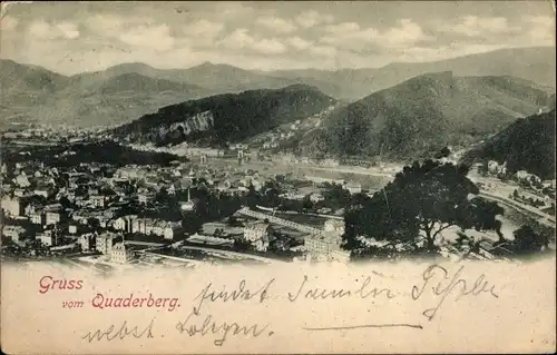 Ak Děčín Tetschen Bodenbach Elbe Reg. Aussig, Blick vom Quaderberg