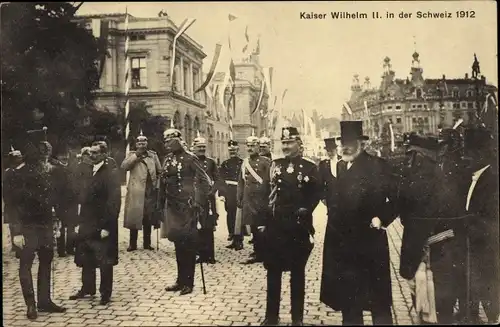 Ak Schweiz, Kaiser Wilhelm II., Staatsbesuch 1912, Ludwig Forrer