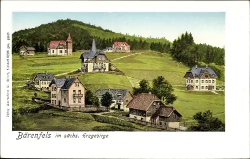 Ak Bärenfels Altenberg im Erzgebirge, Ansicht des Ortes, Wohnhäuser