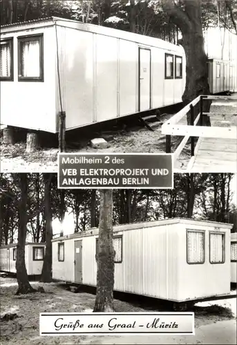 Ak Graal Müritz, Mobilheim 2 des VEB Elektroprojekt und Anlagenbau Berlin, Campingplatz Uhlenflucht