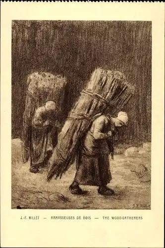 Künstler Ak Millet, J. F., Ramasseuses de Bois, The Wood Gatherers, Holzsammler