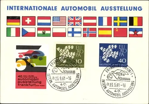 Ak Frankfurt Main, 40. Internationale Automobil Ausstellung September 1961